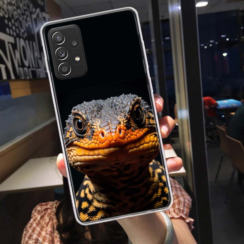 Lizards and Geckos Have Big Eyes Phone Case for Samsung A54 A57 A37 A17 A14 A15 A12 A24 A34 A55 A35 A25 A52S A07 A05S A04S A22 A