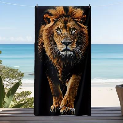 Löwe Strandtuch Wildkönig Löwe Tierprint Mikrofaser Badetuch Übergröße Schnelltrocknend Strand Pool Reisehandtuch