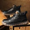 Men's High-top Casual Leather Shoes Handmade Plush Shoes Casual Shoes Autumn and Winter Plus Size 39-47
