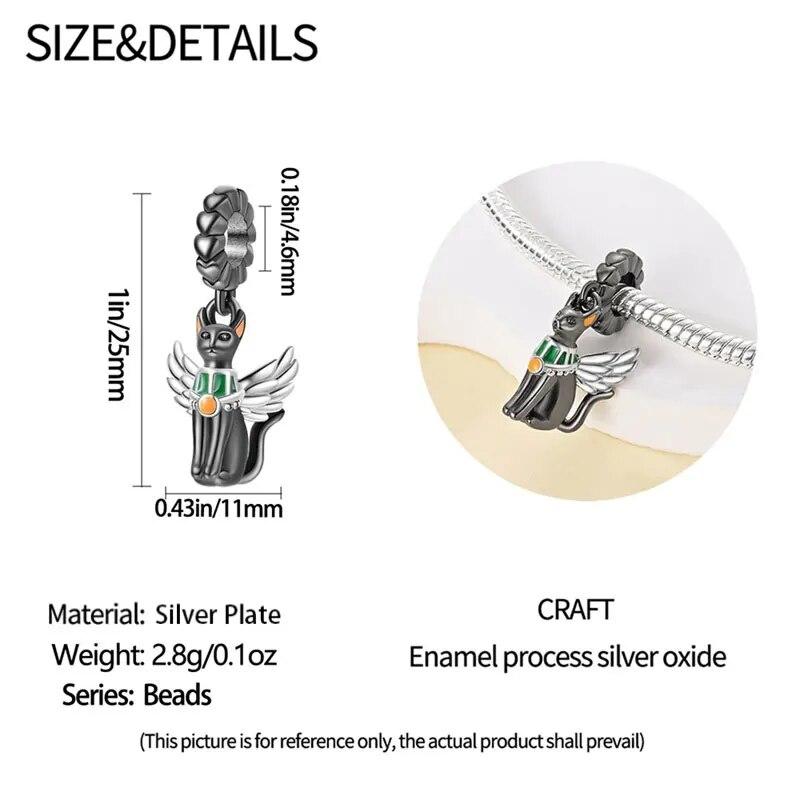 Copper-Plated Cat Series-Cat Friends Charms Fit Pan Snake Bone Bracelet Diy Bead Women Jewelry Birthday Gift New In