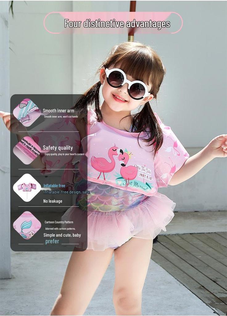 Cartoon Kids' Swimsuit & Water Play Gear: Armbands, Floats, Swim Rings, Life Jackets, Water Sleeves, Buoyancy Vests.