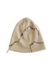 Nouteu Wave Hand Stitch Detail Beanie / Beige