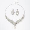 European & American Crown Necklace & Earrings Alloy Jewelry Set for Brides