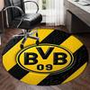 Borussia Dortmund Tištěný Kulatý Koberec Kobereček na Židli Plošný Koberec Rohožky do Vstupní Haly, pro Kancelářskou Židli Obývací Pokoj Ložnici Kuchyň.