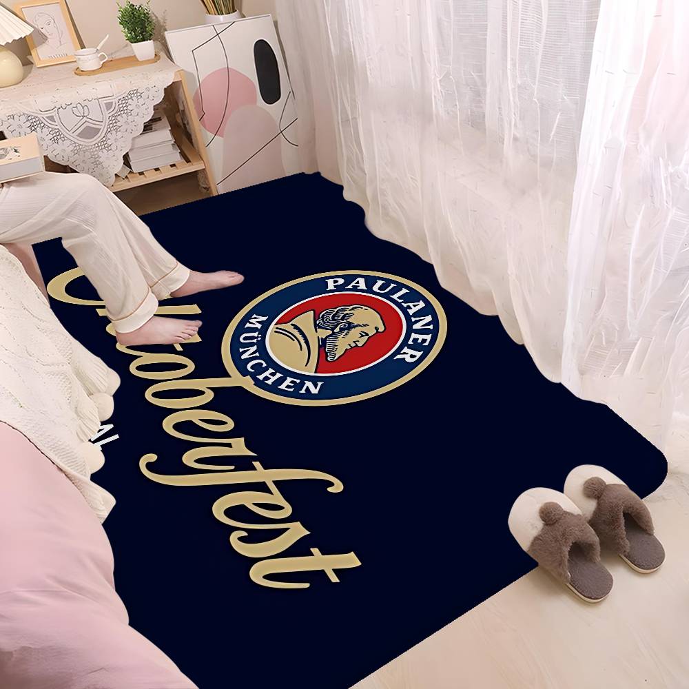 German Beer Paulaners Hallway Carpet Non-Slip Laundry Room Mat Laundry Decor Balcony Child Living Room Toilet Rug
