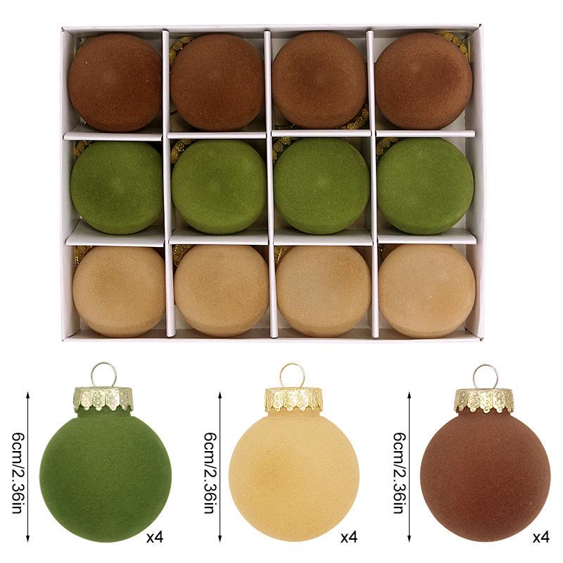 2026 Flocked Christmas Tree Ornaments - Boxed Custom Decoration Balls