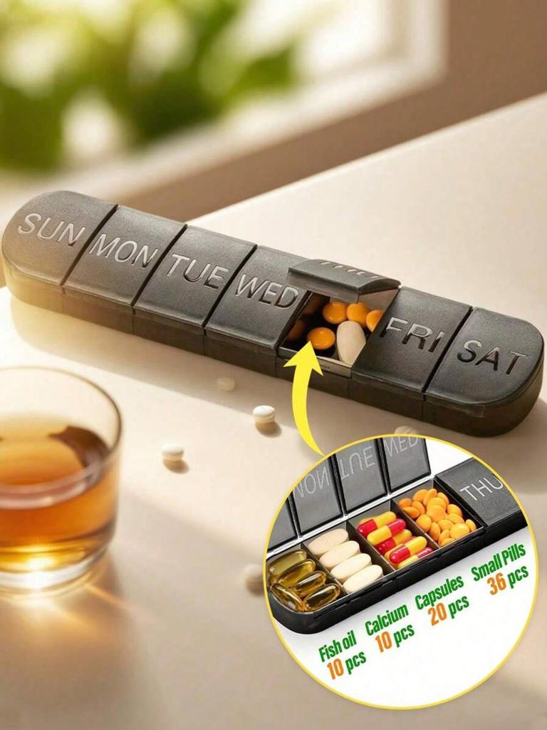 1pc Portable Travel Medicine Box Moisture-proof Pill Organizer Reusable Medicine Box