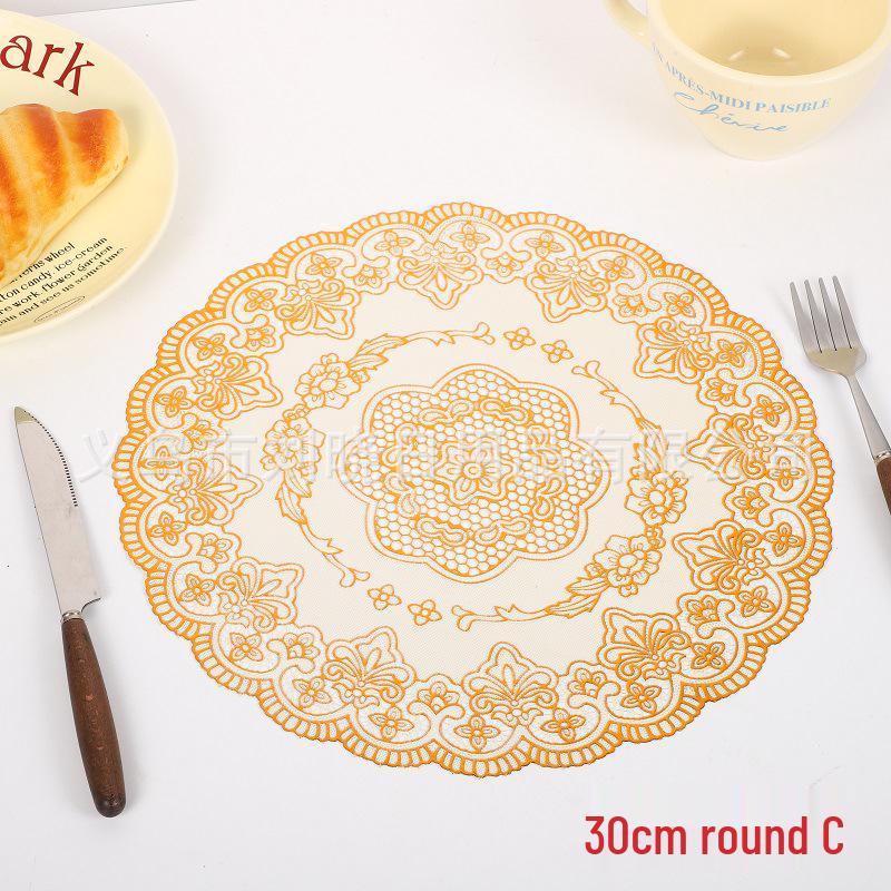 Premium PVC Round Heat-Resistant Non-Slip Coaster Placemat - 30cm
