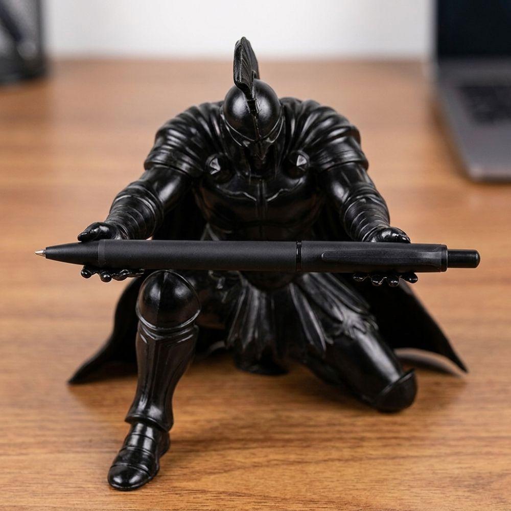 Plastic Kneeling Knight Pen Rack 3D Printed Roman Gladiator Pen Stand Birthday Gift