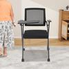 Silla de Brazo para Tableta con Ruedas, Plegable y Apilable para Oficina, Recepción, Invitados, con Respaldo de Malla Ergonómico y Reposabrazos para Reuniones