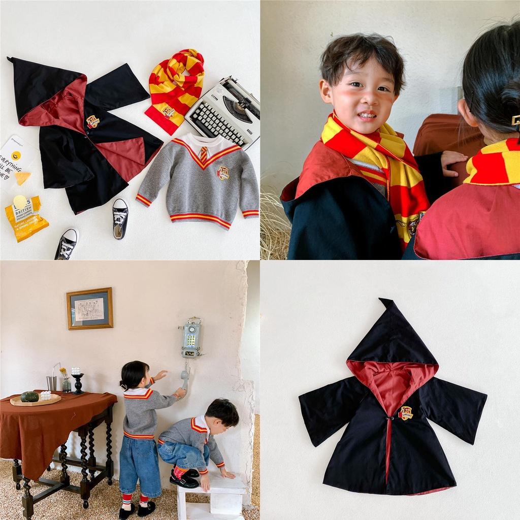 Harry-Potter-inspiriertes Herbst-Winter-Cosplay-Kostüm für Kinder: Niedlicher und stilvoller britischer Weihnachtsumhang