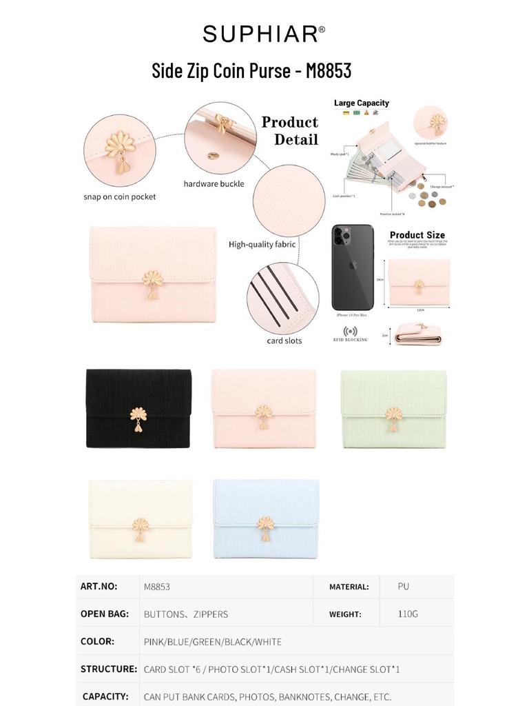 Women's PU Leather Zipper Wallet - Large Capacity Card Holder for Commuting and Students