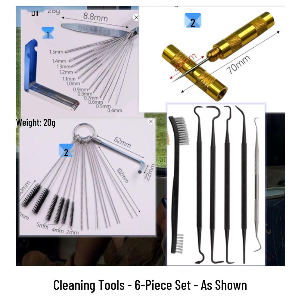 Airbrush Spray Gun Cleaning Kit: Includes Small Brush, Rinse Gun, Nozzle, and Four Ventilation Accessories for Auto Repair.