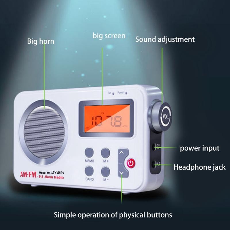 LCD Display Radio Receiver Speaker FM AM Digital Stereo Mini MP3 Music Player Portable Radio