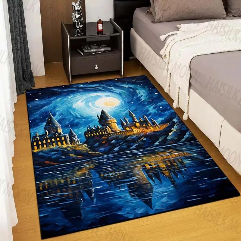 Castle Magic School Print Rug Carpet for Living Room Children's Bedroom Mat Sofa Doormat Floor Rug Home Decor Anti Slip Mat