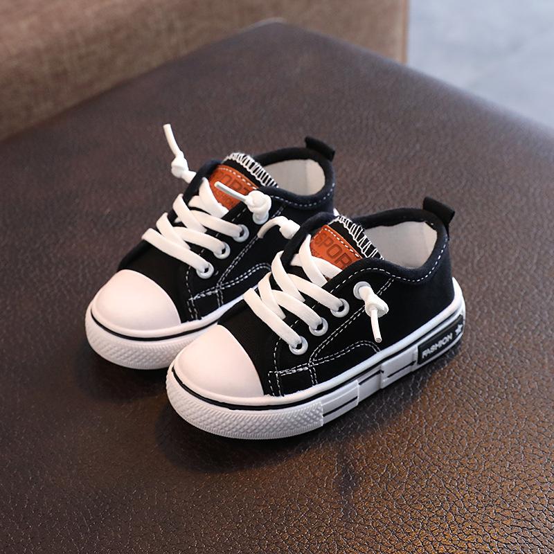2025 Spring New Kids Canvas Shoes Solid Red Light School Casual Shoes Girls Non-slip Fashion Children Unisex Sneakers