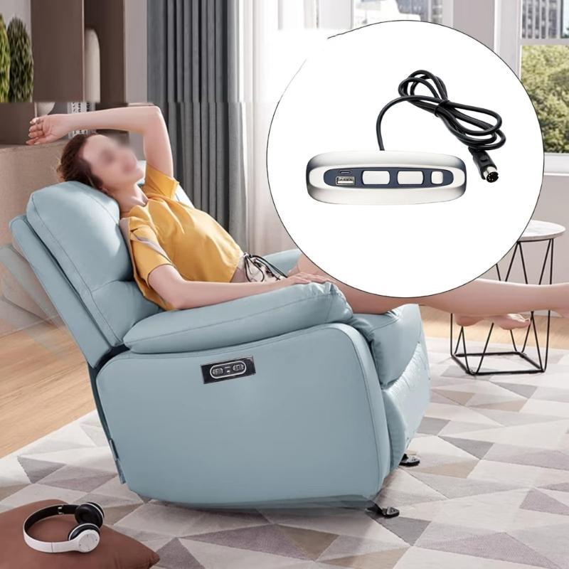 Adjustable Motorized Lounges Chair Switches Build In USB C Charging Port ABS Frame Support Simple to Operate for Homes