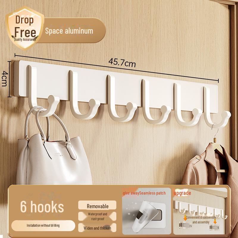 Gancho de porta removível sem impacto - montado na parede, resistente para roupas, banheiro ou cozinha.