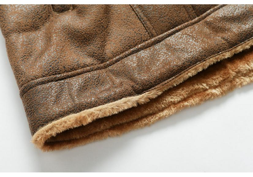 Spring Casual Black Single-Breasted Fleece Jacket with Lapel Fur and Side Seam Pockets