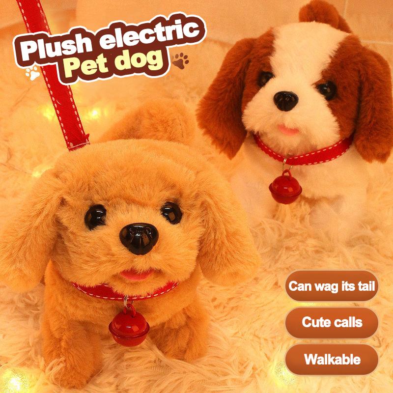 Peluche Realistico Simulazione Cane Carino Giocattolo per Bambini Può Camminare Chiamare Robot Interattivo Elettrico Cane Robotico Regalo di Natale per Bambini Piccoli