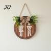 Wooden Hanging Sign for Home Restroom Sign, Men's And Women's Toilet Bathroom Wall Gender Neutral Round Rustic Farmhouse Plaque Washroom Decor