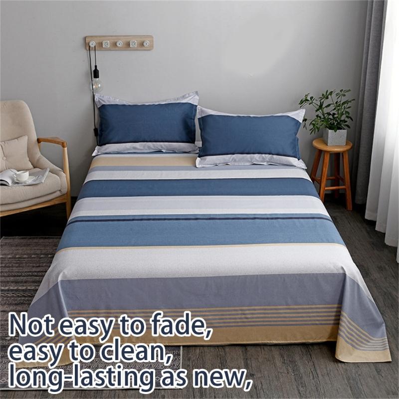 Washed Cotton Bed Sheet Bedspread Soft Breathable and Fade Resistant Easy Maintenance for Room Bedding Sheet