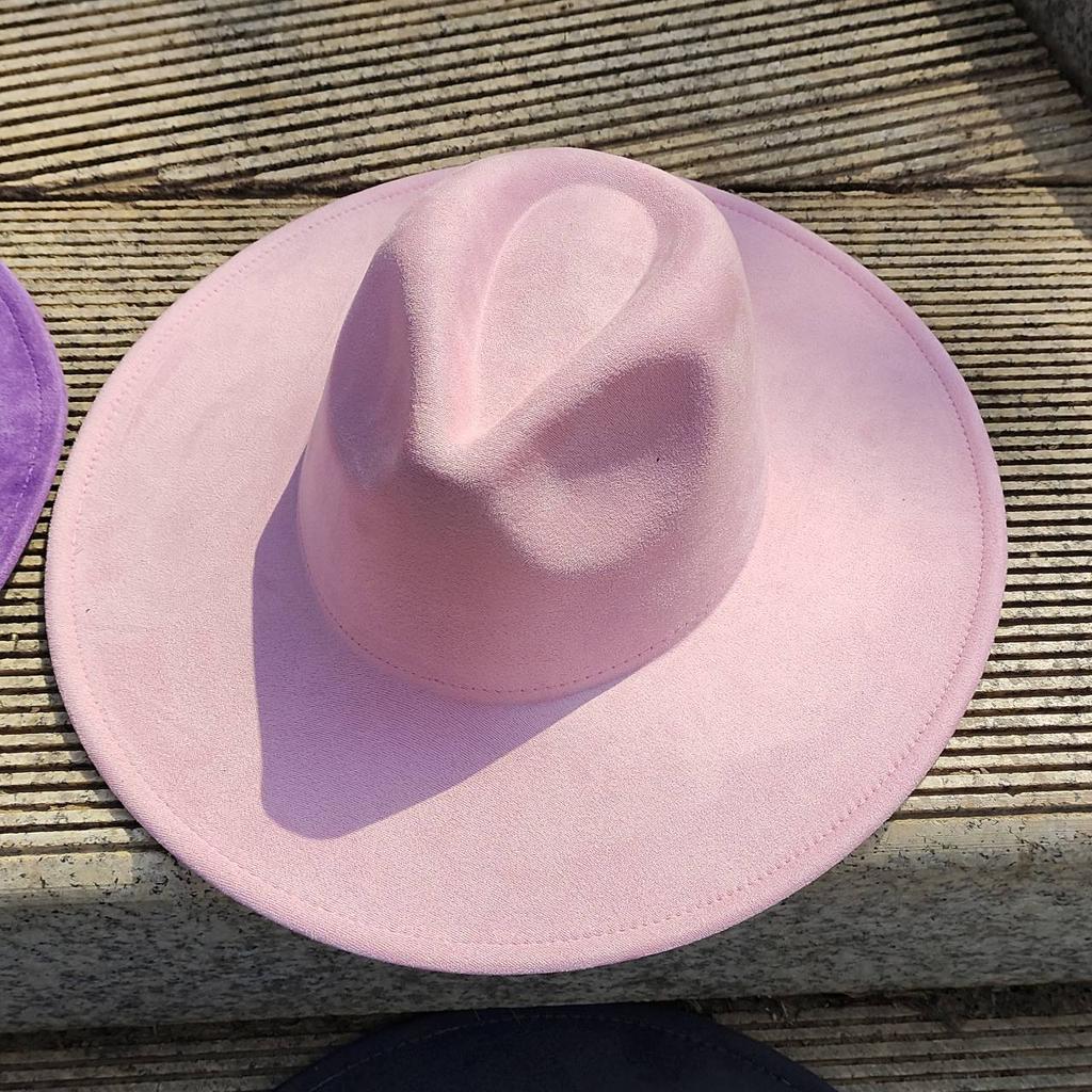 Suede Wide-brimmed Hat 9.5 Cm Brim Width Unisex Suitable for Jazz Hat Fedora Hat Church Hat Felt Hat Soft Felt Hat Panama Hat.