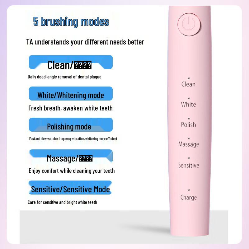 Premium Rechargeable Sonic Electric Toothbrush CN plug (adapter included)