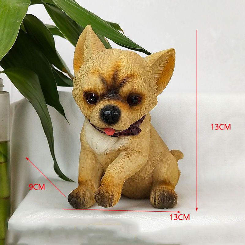 Simulated Dog Model Ornament Resin Dog Sculpture Decoration Bedroom Desktop Decor Home Decoration Accessories Kids Birthday Gift