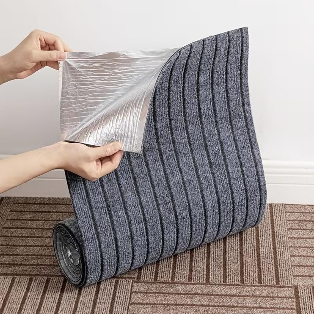 Absorbent Self-Adhesive Carpet Non-slip Striped Door Mat Decorative Hallway Rug Pool