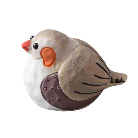 Hand Carved Texture Small Cute Statue Rustic Resin Bird Figurine Mini Bird Farmhouse F