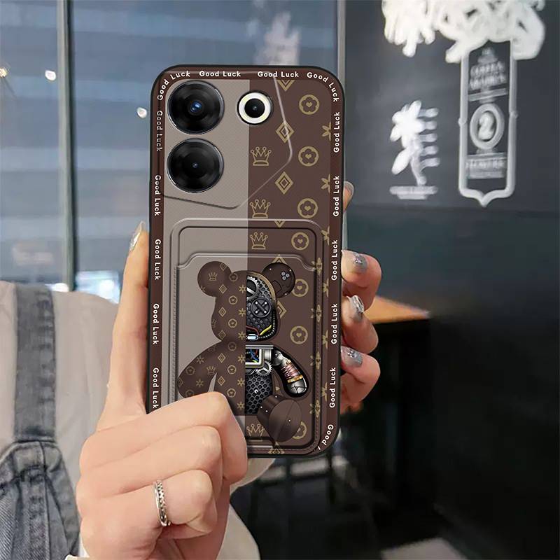 Durable Silicone Phone Case For Tecno Camon20 Pro 5G/CK8n Waterproof Cute Card sleeve Anti-dust protective Anti-knock