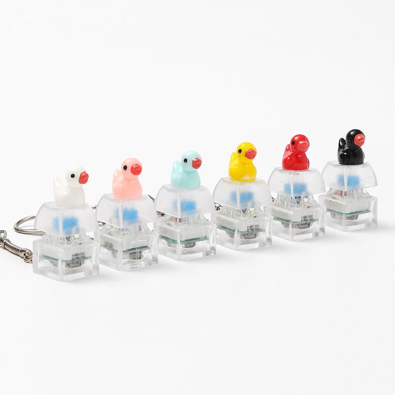 Animal Keyboard Fidget Keychain Finger Button Clicker Decompression Toy With Colorful Lights