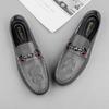 Crocodile Pattern Men's Slippers Genuine Leather Muller Shoes Outdoor Man Loafers Non-slip Casual Half Shoes Fashion Lazy Flats