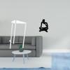 Minimalist Acrylic Nightstand Table with Abstract Thinker Statue Decoration for Modern Living Room