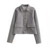 European and American style, new women's clothing, fashionable, casual 2-color soft metal buckle decorative jacket