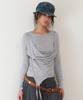 THEVINYLHOUSE Draped Layered Ls Tee(W) Gray