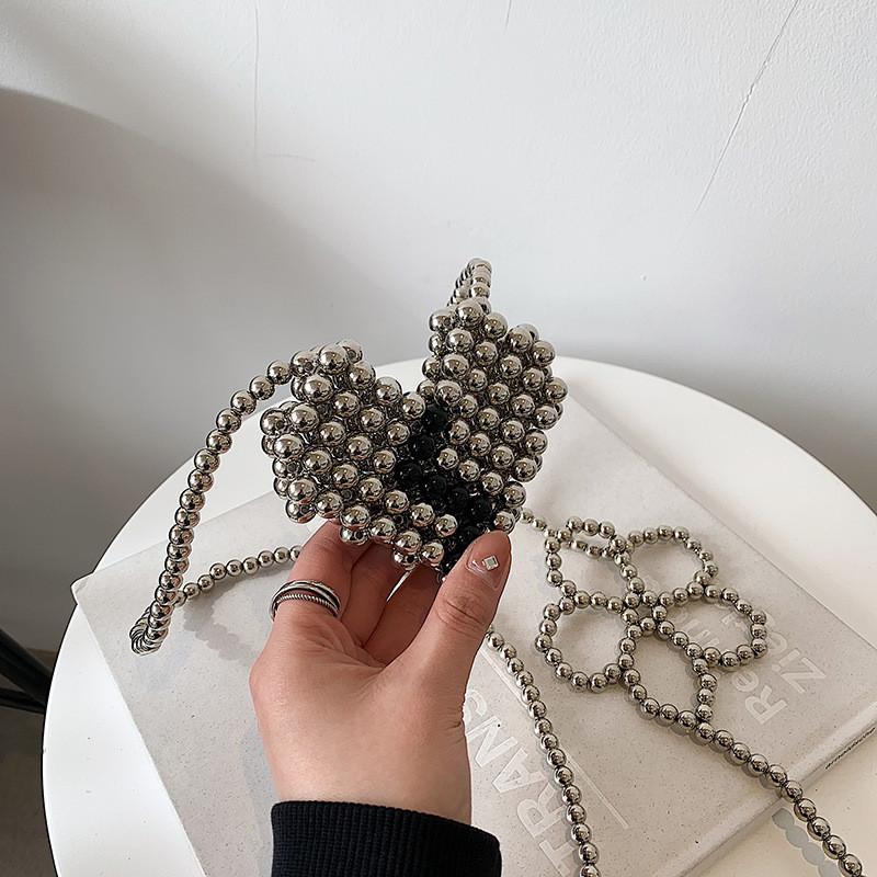 Trendy Mini Children's Crossbody Bag With Adorable Pearl Heart Design For Girls