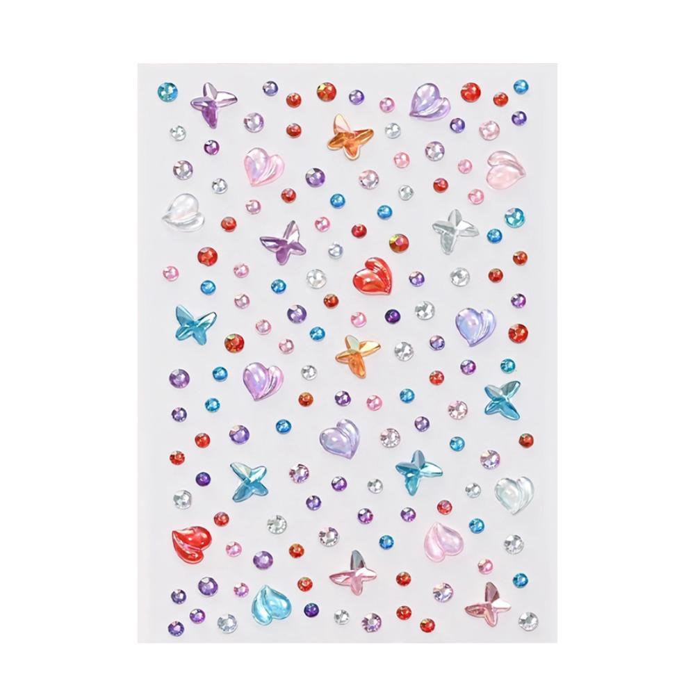 3D Dazzling Face Rhinestone Sticker Aurora Iridescent Rhinestone Sticker Body Decals