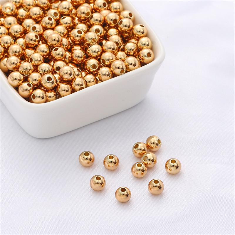 

Медные бусины-разделители с заполнением золотом 14 карат: Гладкие круглые бусины, сохраняющие цвет, для изготовления своими руками украшений и аксессуаров. 2mm, Hole 1mm, 100pcs/pack