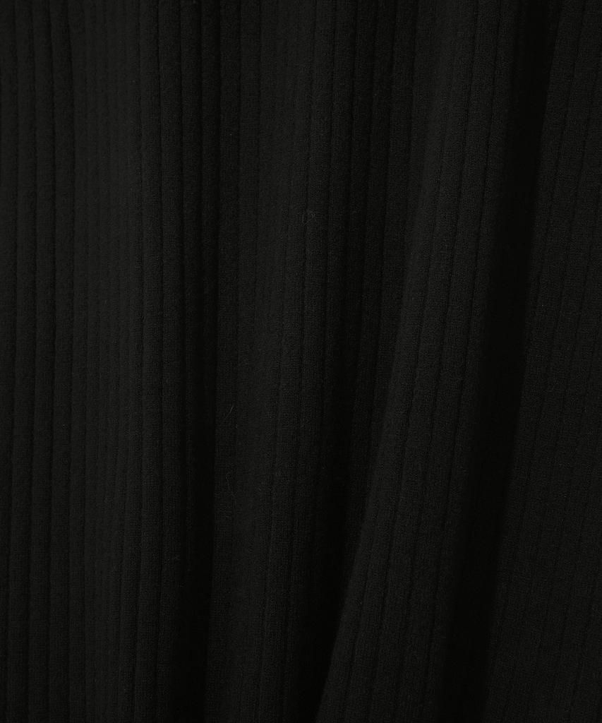 Yale Slit Neck Half Sleeve Knit Dress_Black