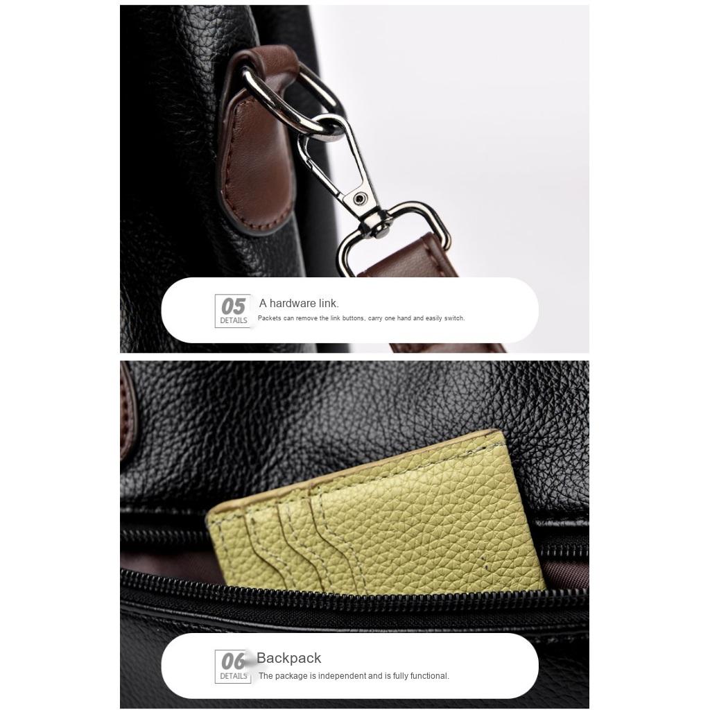 Shoulder Bag Women Faux leather Adjustable Strap Multi Pocket Office Daily