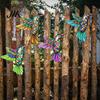 Contemporary Home Aesthetic Art Metal Hummingbird Wall Decor, Iron Colorful Bird Fence Decoration, Anti Rust Outdoor Decor Sculpture Hanging Ornaments