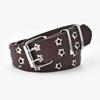 Wide Side Star Hole Metal Buckle Double Grommet Hole Korean Waist Belts Waist Strap Women Waistband