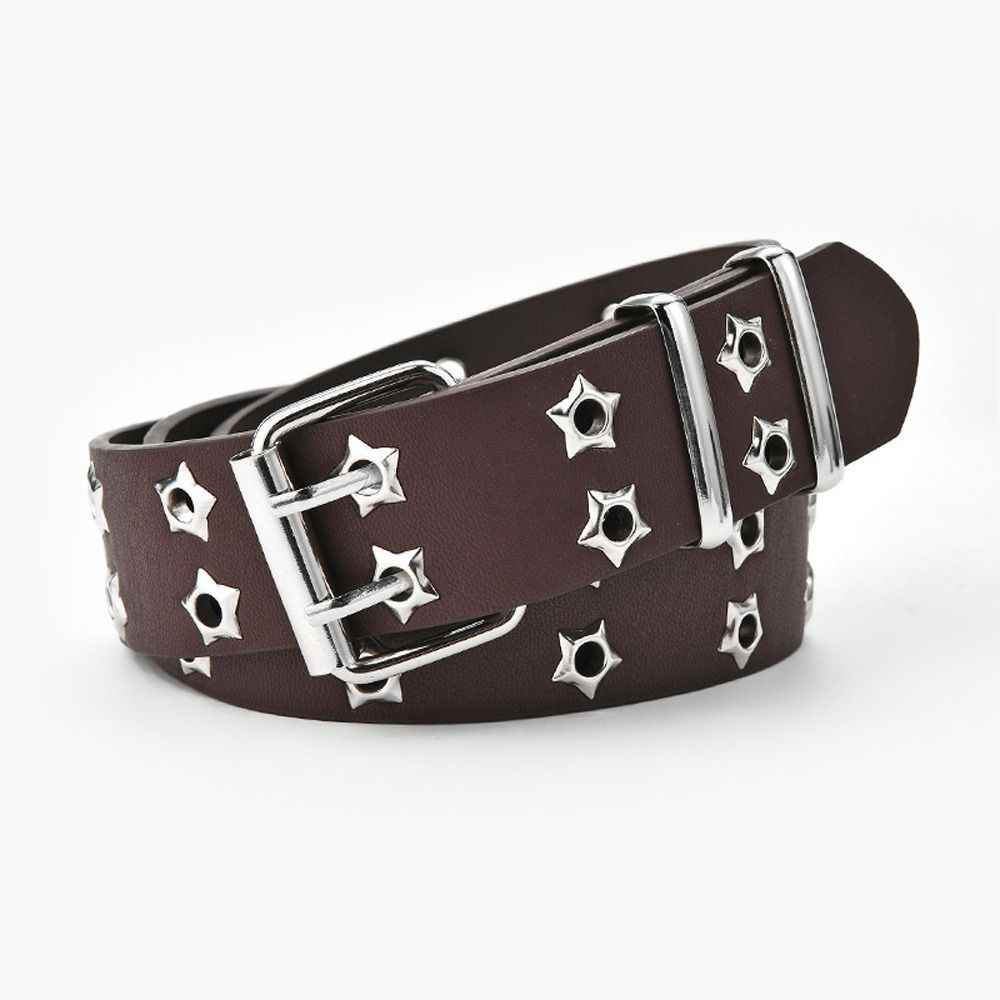 Wide Side Star Hole Metal Buckle Double Grommet Hole Korean Waist Belts Waist Strap Women Waistband