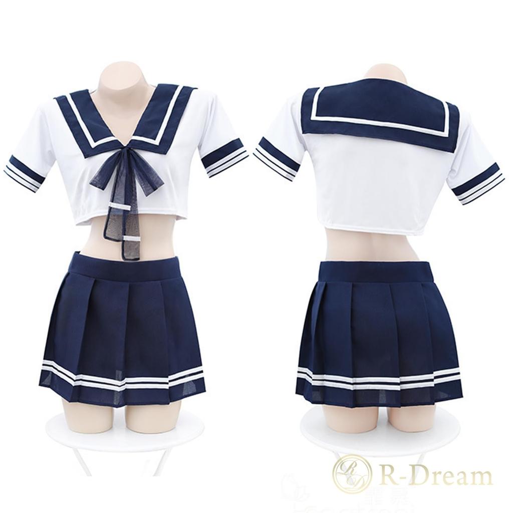 Sailor Suit Cosplay Large Size Uniform Sexy Costume XL XXXL JK Chubby Crossdressing Halloween Costume Extreme Pervert Erotic Sex Cute R2245 [R-Dream]