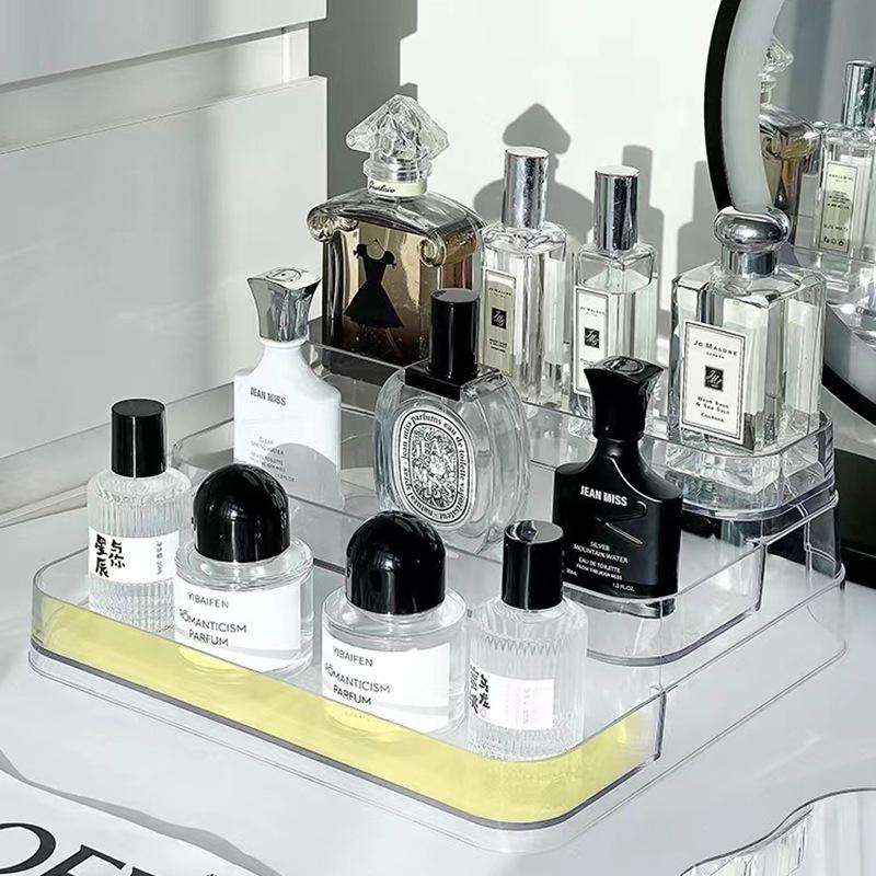 Multi-Layer Light Luxury Transparent Display Stand for Perfume and Cosmetics