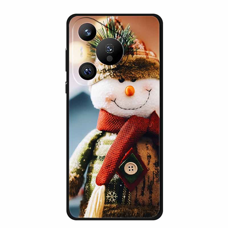 Christmas Phone Cases For Huawei Pura 70 Ultra/ 70 Pro/ 70 Pro Plus/70 5G Cases Black Silicone Soft Santa Claus TPU Bumper Funda