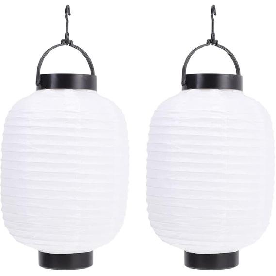 Outdoor Decor Japanese Hanging Lantern Lamp, 2pcs Paper Folding Lantern Lamp Hanging Oval Japanese Style Outdoor Decor