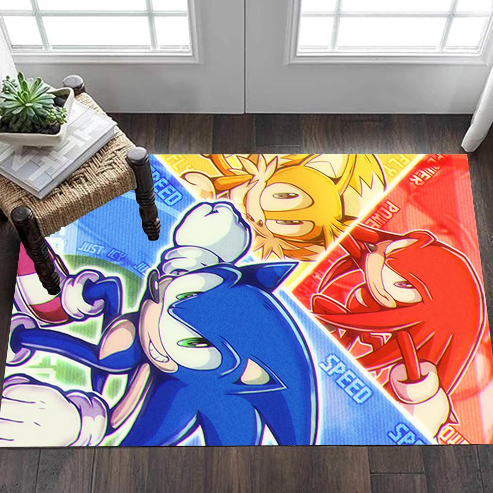 Sonic The Hedgehog Heroes Decoration,Carpet,Living Room,Bedroom, Non-slip,Square rug